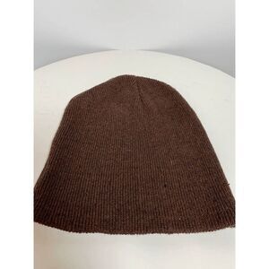 Brown Knit Beanie Hat